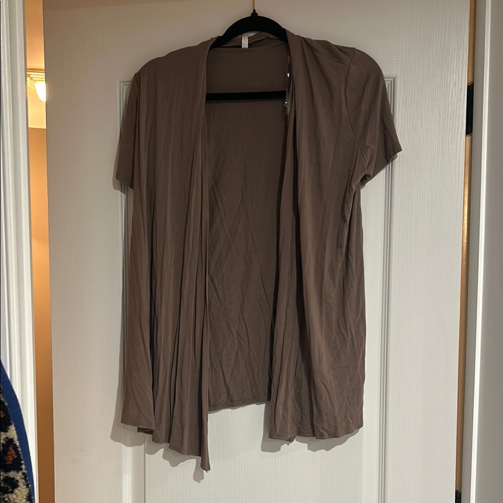 Azules Taupe Open-Front Shrug